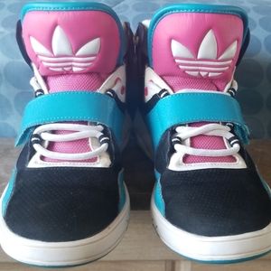 Adidas High Tops | Pink, Black, White, & Blue